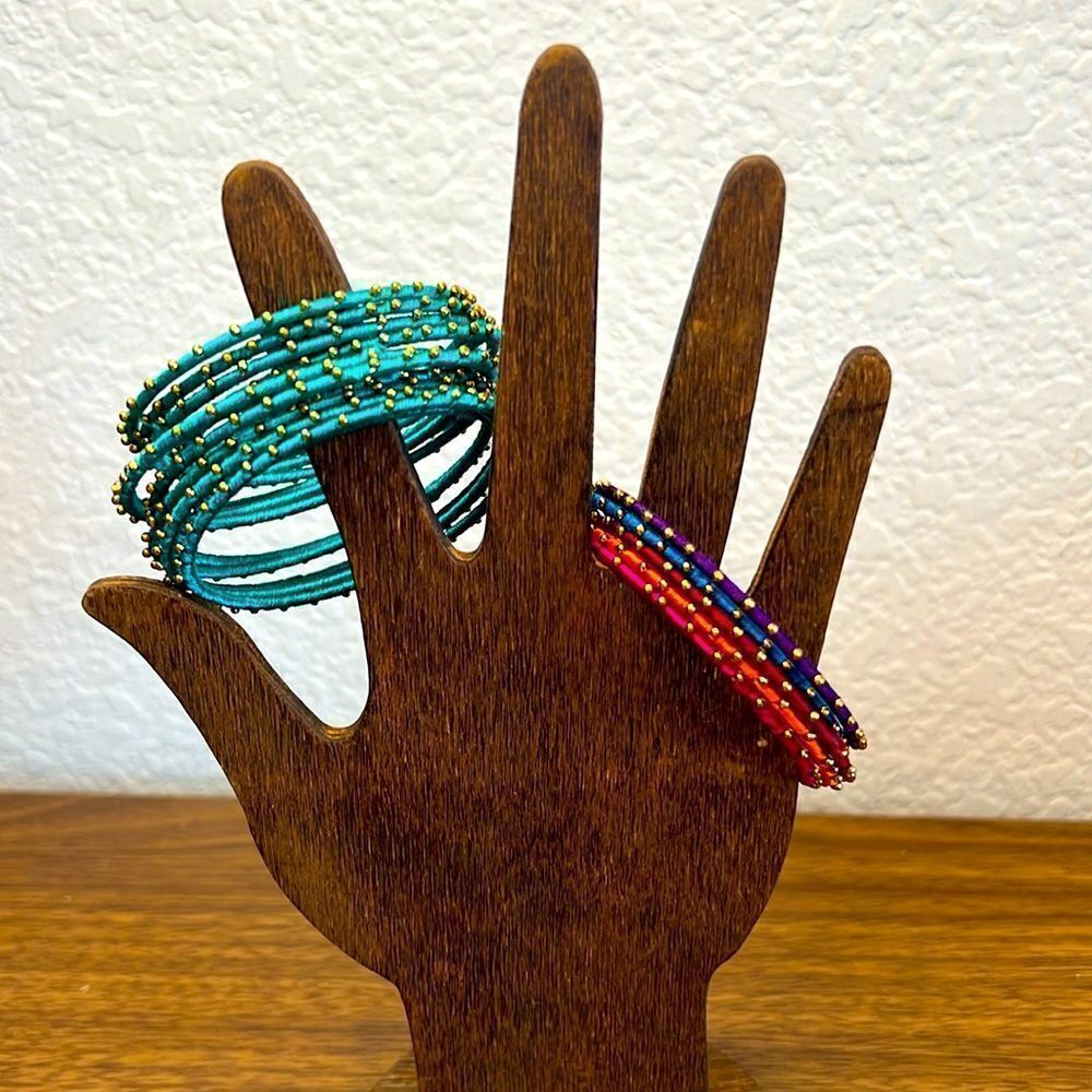 Large Lot of Brass/Thread Bracelets